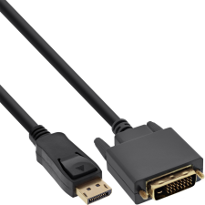 Inline 17111 1 M DVI-D DisplayPort Fekete kábel és adapter