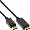 Inline 17186I video átalakító kábel 0,5 M DisplayPort HDMI A-típus (Standard) Fekete (17186I)