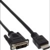Inline 4043718064595 video átalakító kábel 3 M DVI HDMI Fekete (17663E)