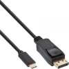 Inline 64121 video átalakító kábel 1 M USB C-típus DisplayPort Fekete (64121)