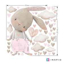 INSPIO Falmatrica kiságy felé - Világos rózsaszín maci lányoknak (9496f) tapéta, díszléc és más dekoráció