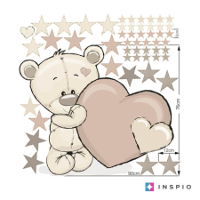 INSPIO Falmatrica - Maci semleges színekben fiúknak és lányoknak (9507f) tapéta, díszléc és más dekoráció