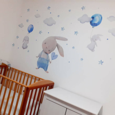 INSPIO Falmatricák fiúknak - Lufikkal repülő nyuszik (9520f) tapéta, díszléc és más dekoráció