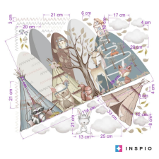 INSPIO Falmatricák gyerekeknek - Dombok erdei állatkákkal (9421f) tapéta, díszléc és más dekoráció