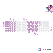 INSPIO Falmatricák - Lila szivecskék lányoknak (9534f) tapéta, díszléc és más dekoráció
