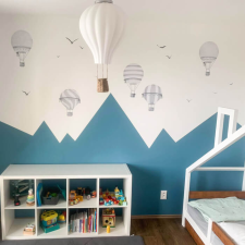 INSPIO Szürke hőlégballon falmatricák gyerekszobába N.1.-Hőlégballonok 6db (9119f) tapéta, díszléc és más dekoráció