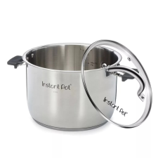 INSTANT HOME IP rozsdamentes edény fogóval + üvegfedő 5.7L edény
