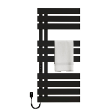  Intelligens Törölközőszárító Radiátor Szögletes Karokkal, G580 - Fekete fűtőtest, radiátor