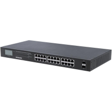Intellinet 561242 hálózati kapcsoló Beállítást nem igénylő (unmanaged) Gigabit Ethernet (10/100/1000) Ethernet-áramellátás (PoE) támogatása 1U Fekete (561242) hub és switch