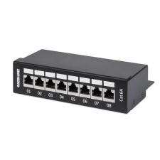 Intellinet 8-Port Cat6a Patchpanel FTP Desktop schwarz (720908) asztali számítógép kellék