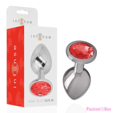 INTENSE ANAL TOYS INTENSE - FÉM ANÁLIS DUGÓ PIROS KRISTÁLLYAL, M MÉRET anál