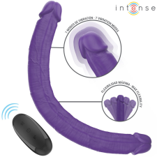 INTENSE FUN INTENZÍV - GUNTER VIBRÁTOR DUPLA VIBRÁTOR 40 CM LILA TÁVIRÁNYÍTÓVAL vibrátorok
