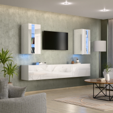 Intenso Concept-21 nappali faliszekrény sor - 240 cm (magasfényű fehér) bútor