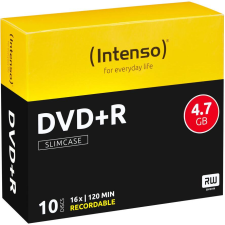 Intenso DVD+R Intenso 4,7GB  10pcs Slimcase                    16 (4111652) írható és újraírható média