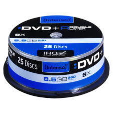 Intenso DVD+R Intenso 8,5GB  25pcs Cakebox DOUBLE LAYER 8x retail (4311144) írható és újraírható média