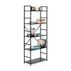 Intenso Home 5 szintes nyitott könyvespolc 59 x 144cm (Fekete) | Univerzális tároló állvány fém lábakkal