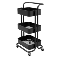 Intenso Home univerzális kerekes polc / tálalókocsi - 3 szintes (fekete) bútor