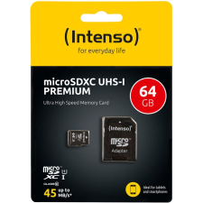 Intenso SD MicroSD Card 64GB Intenso SD-HC UHS-I retail (3423490) memóriakártya