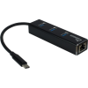 Inter-Tech Argus IT-410 USB-C HUB 3Port 1x RJ45 Gigabit Lan passiv Fekete (88885440)