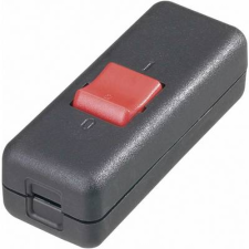 interBär 2 pólusú zsinórkapcsoló, 10 A 250 V/AC, fekete (piros) (8010-004.01) villanyszerelés
