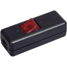 interBär világítós 2 pólusú zsinórkapcsoló, 10A 250 V/AC, fekete (piros) (8010-104.01) villanyszerelés