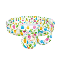 Intex három gyűrűs felfújható Gyerekmedence 132x28cm - Ananász #fehér-sárga medence
