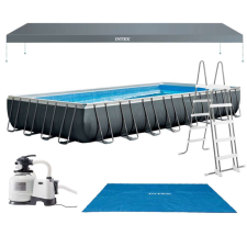 Intex Ultra XTR négyszögletes fémvázas Medence kiegészítőkkel 975x488x132cm (26374NP) medence