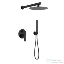 Invena ALONIA falsík alatti zuhanyrendszer alaptesttel, PVD fényes fekete BS-70-004-V csaptelep