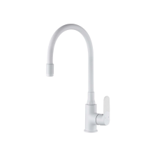Invena JOGA PLUS konyhai csaptelep, álló, flexibilis kifolyócsővel, fehér csaptelep