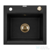 Invena TESALIA 48x44 cm-es gránit mosogató medence,fekete/arany AZ-01-Z41-B