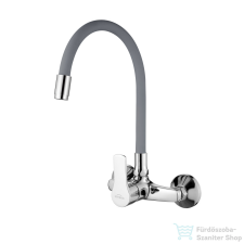 Invena VERSO fali mosogató csaptelep flexibilis kifolyóval,króm/szürke BC-82-E5S-L csaptelep