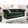 INVICTA Design 3-személyes ülőgarnitúra Chesterfield 205 cm smaragdzöld bársony