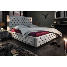 INVICTA Design ágy Laney 160 x 200 cm szürke bársony ágy és ágykellék