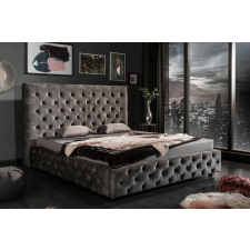 INVICTA Design ágy Laney 180 x 200 cm oliva-szürke bársony ágy és ágykellék
