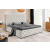 INVICTA Design ágy Laney 180 x 200 cm pezsgő bézs bársony ágyneműtartóval