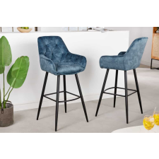 INVICTA Design bárszék Garold kékeszöld bársony bútor