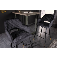 INVICTA Design bárszék Laney antracit bársony bútor