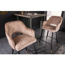 INVICTA Design bárszék Laney világos szürkésbarna bársony bútor