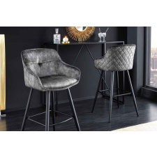 INVICTA Design bárszék Natasha szürke bársony bútor