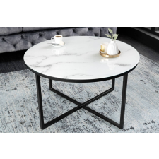 INVICTA Design dohányzóasztal Latrisha 80 cm fehér - márvány utánzat bútor