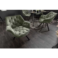 INVICTA Design forgószék Kiara sötétzöld bársony bútor