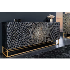 INVICTA Design komód Eclipse 177cm fekete-arany mangófa bútor