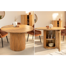 INVICTA Stílusos kör étkezőasztal Valette 120 cm rejtett tárolóval mangó bútor