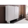 INVICTA Stílusos magas komód Elion 130cm 3D fehér / fehér márvány hatású kerámia fedlap