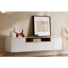 INVICTA Stílusos TV asztal Arvo 160cm függő fehér - natúr barna bútor