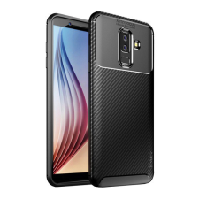 IPAKY szilikon telefonvédő (karbon minta) FEKETE [Samsung Galaxy A6+ (2018) SM-A605F] tok és táska