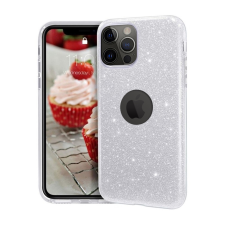  iPhone 12 Pro Telefontok - Ezüst Shiny tok (Apple logónál kivágással) tok és táska