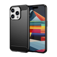  iPhone 16 Pro telefontok - Carbon Fiber - fekete szilikon hátlap tok tok és táska
