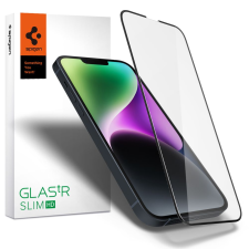  iPhone 16e üvegfólia - Spigen Glas.TR Slim HD - üvegfólia fekete kerettel mobiltelefon kellék