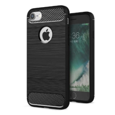  iPhone 7 Plus / 8 Plus telefontok - Carbon Fiber fekete szilikon tok tok és táska